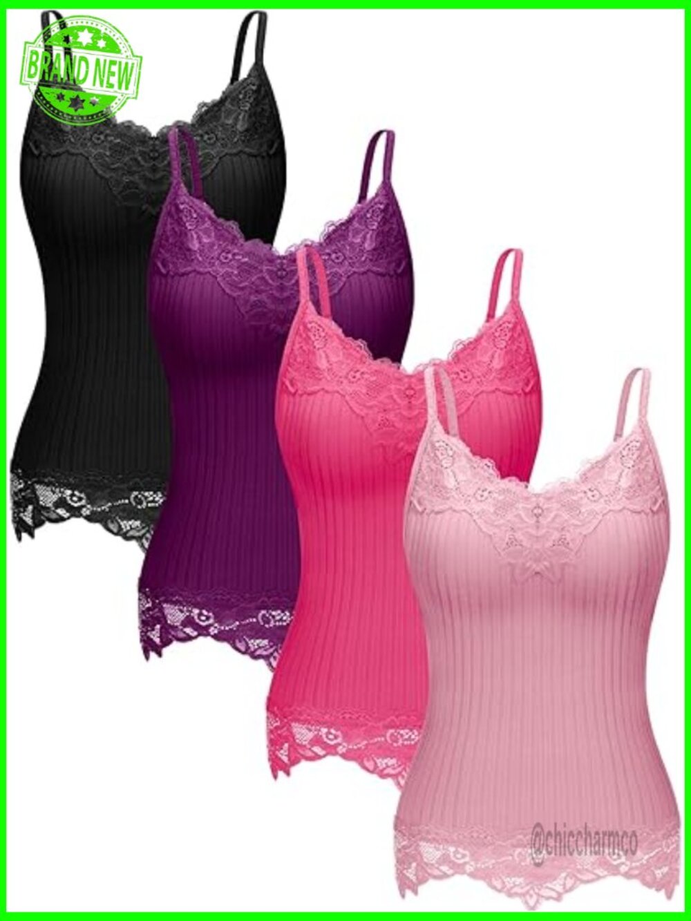 Women's Long Lace Tank Top Camisole Patchwork Sleeveless Top